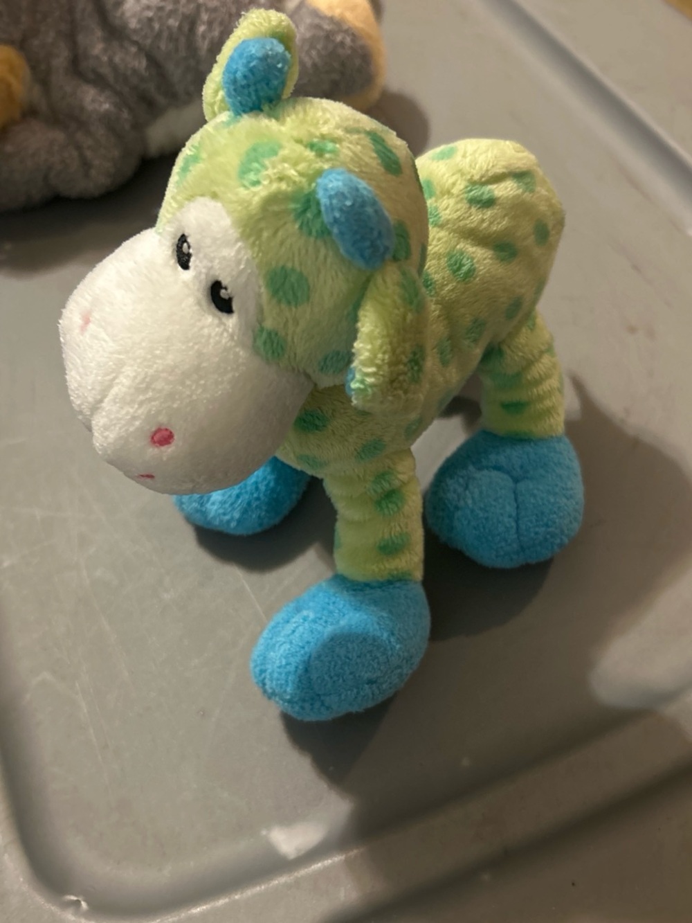 Green and Blue Spot Plush Giraffe Stuffed Animal for Kids